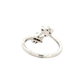 18k White Gold and Diamond Fancy Ring in size 5.5 and total gold weight of 2.96g